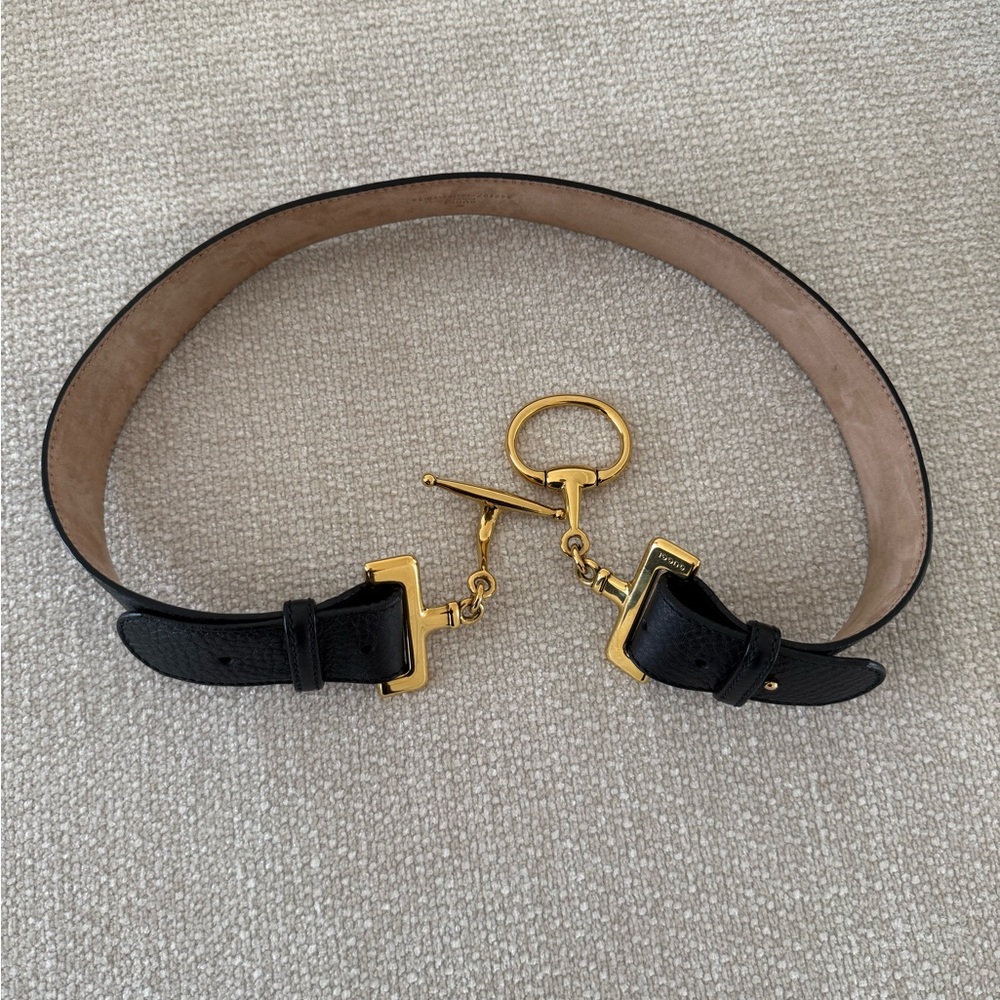 Gucci Black Leather Horsebit Belt - Picture 4 of 4
